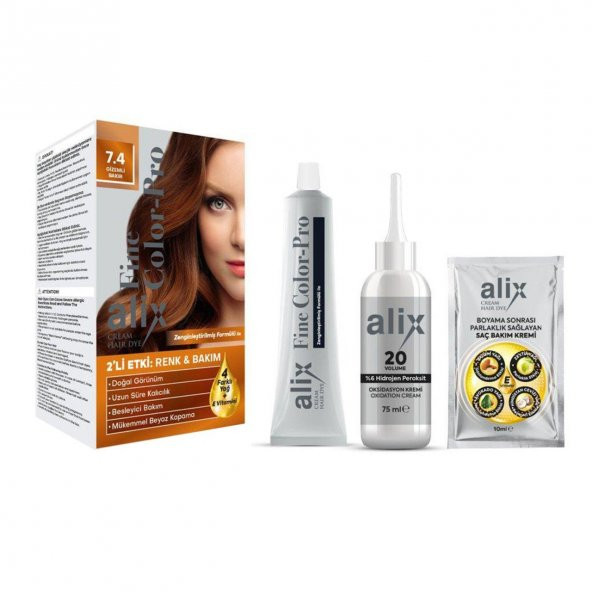 Alix Kit Saç Boyası  7.4 Gizemli Bakır