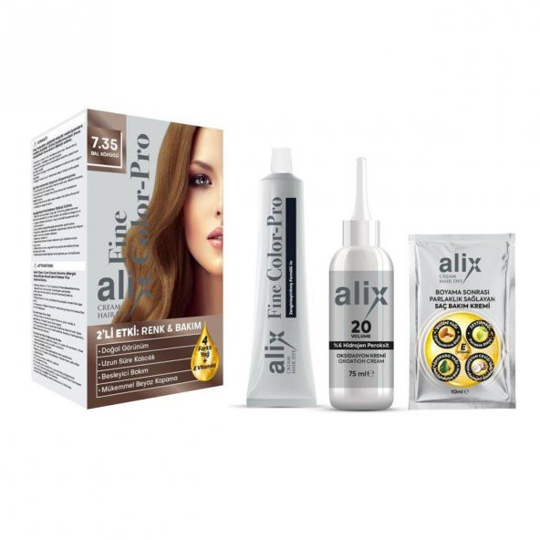 Alix Kit Saç Boyası  7.35 Bal Köpüğü