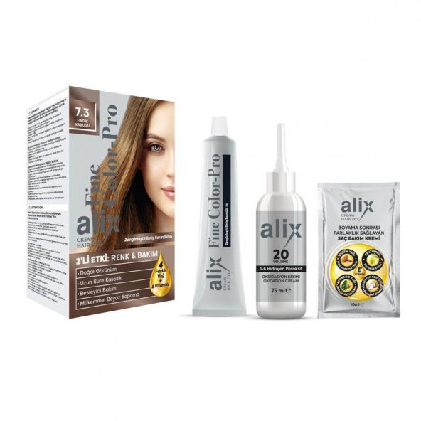Alix Kit Saç Boyası  7.3 Fındık Kabuğu