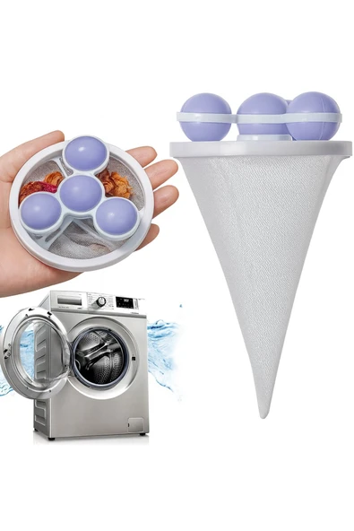 Çamaşır Makinesi İçin Yıkanabilir Tüy ve Kıl Toplayıcı Aparat Pratik Temizlik Aksesuarı Mavi
