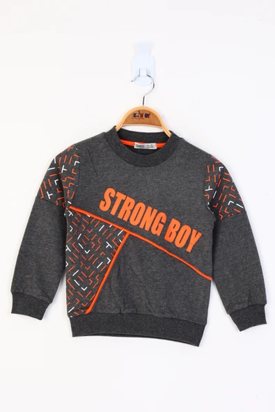 Toontoy Erkek Çocuk Strong Boy Baskılı Sweatshirt - Resim 3