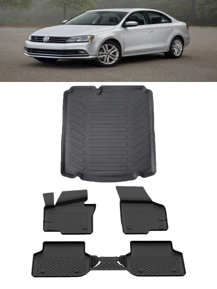 Sahler Volkswagen Jetta Comfortline-Highline 2011-2019 4.5D Paspas Rizline 3D Bagaj  Havuzu ürün görseli