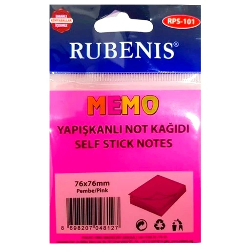 Memo Yapışkanlı Not Kağıdı 76X76Mm Pembe - 3 adet ürün görseli 1