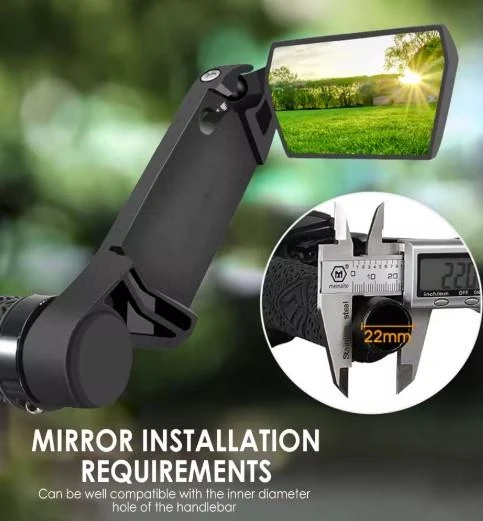 XBYC 419 360°Dönebilir Katlanabilir Dayanıklı Gidon Boynuzlu Bisiklet Dikiz Aynası - Resim 5