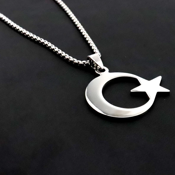 Pigado Paslanmaz Çelik Zincirli Ayyıldız Kolye - 2