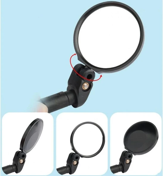 Xbyc 4010 Gidon İçine Takılan Bisiklet Aynası Ayarlanabilir Geniş Açılı Tümsek Ayna Vidalı Yuvarlak - Resim 2