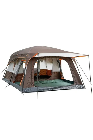 VANCKEY 10 Kişilik 2 Odalı Geniş Dayanıklı Tenteli Kamp Çadırı 430x305x200 - Resim 3