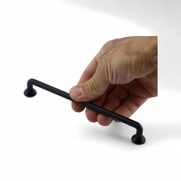 İncir Siyah Metal Kulp ( 160 MM 16 CM ) Kulbu Kulpu Mobilya Çekmece Dolap Kulpları Mutfak Dolabı - Resim 6
