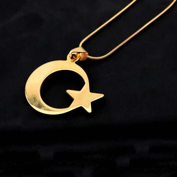 Pigado Paslanmaz Çelik Zincirli Ayyıldız Kolye - 5