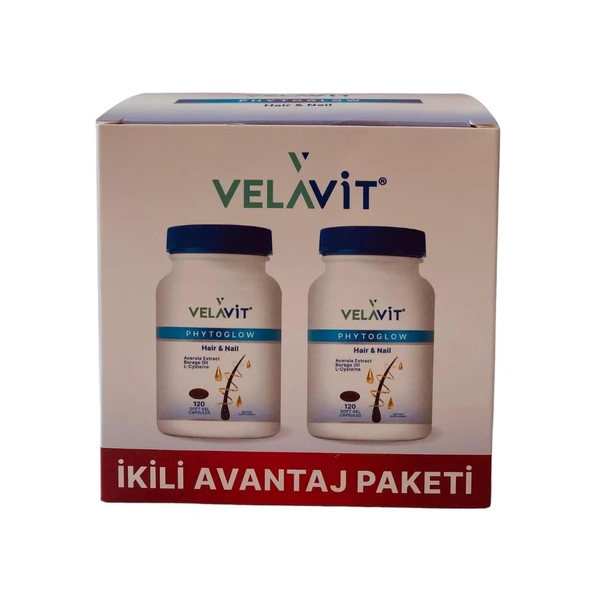 Velavit Phytoglow Hair & Nail 120+120 Soft Jel Kapsül 2 li Avantaj Paket - 1
