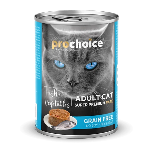 Prochoice Yetişkin Kediler İçin, Tahılsız, Balık Etli Ve Sebzeli Ezme Konserve 12x400 gr ürün görseli 1