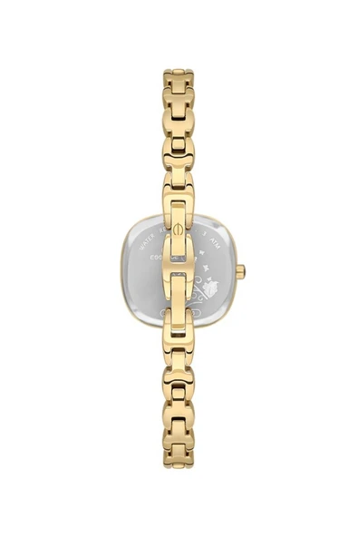 ESSENCE D1222.140 Kare Kadran Metal Kordon Metal Kasa 3 ATM Suya Dayanıklı Altın Renk Kadın Kol Saat - Resim 3