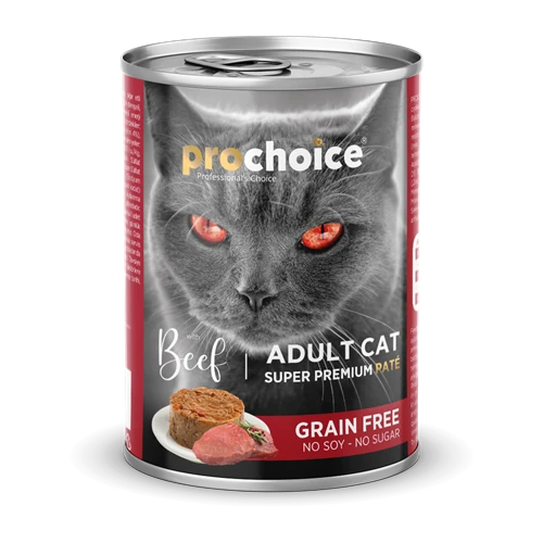 Prochoice Yetişkin Kediler İçin, Tahılsız, Sığır Etli Ezme Konserve 12x400 gr ürün görseli 1