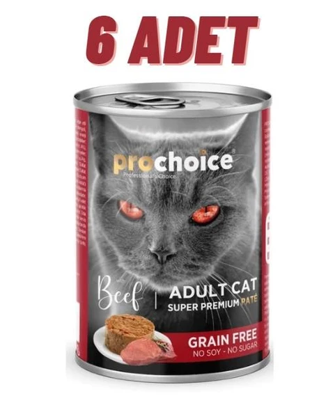 ProChoice Adult Cat Beef Pate Kedi Konservesi 6x400 gr ürün görseli