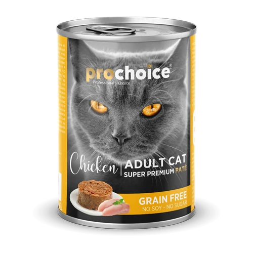 Prochoice Yetişkin Kediler İçin, Tahılsız, Tavuk Etli Ezme  Konserve 12x400 gr ürün görseli 1
