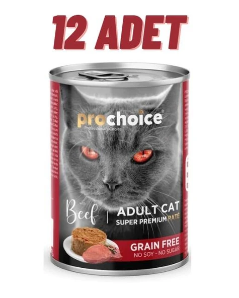ProChoice Adult Cat Beef Pate Kedi Konservesi 12x400 gr ürün görseli