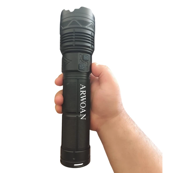 Yüksek Güç Taktik Şarj Edilebilir led el feneri uzun menzilli çok güçlü Fener - 5