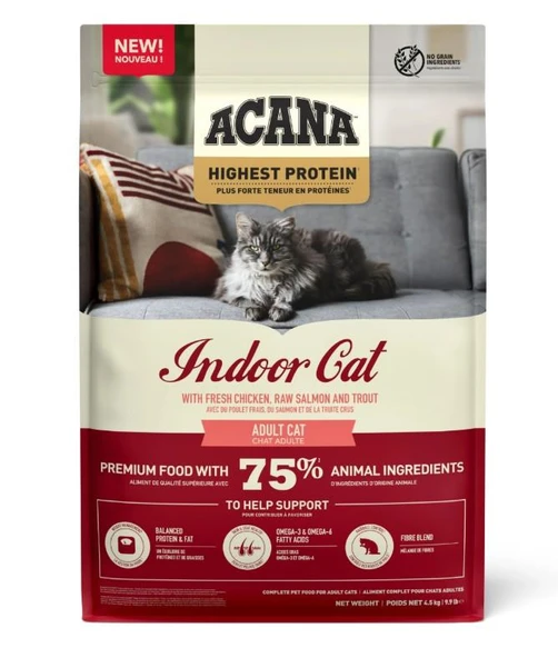 Acana Highest Protein  Indoor Yetişkin Kedi Maması 4,5 kg ürün görseli