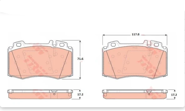 TRW GDB1454  Ön Fren Balatası S-Class W220 98-05 W221 05-ML-CLASS W163 98-05 ürün görseli