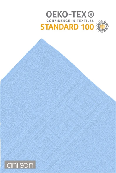 4'lü Mavi Greek Havlu Set %100Pamuk - 2 Adet El Havlusu 50x90 ve 2 Adet Banyo Havlusu 70x140 - 4