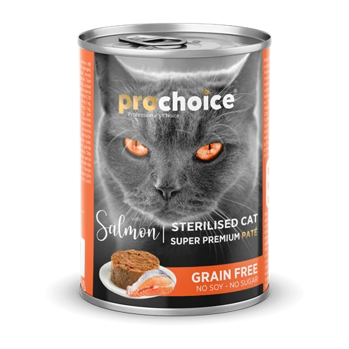 Prochoice Yetişkin Kediler İçin, Tahılsız, Somon Balıklı Ezme Konserve 12x400 gr ürün görseli