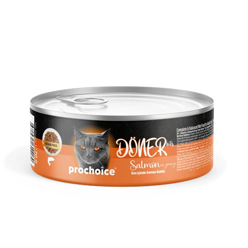 Prochoice Döner Salmon, Sos İçinde Somon Balıklı Tam & Dengeli Yetişkin Kedi Konservesi 12x70 gr ürün görseli 1