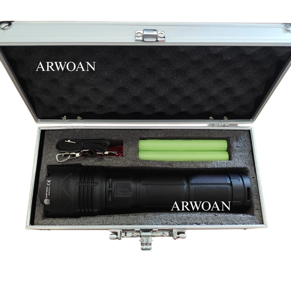 Yüksek Güç Taktik Şarj Edilebilir led el feneri uzun menzilli çok güçlü Fener - 7