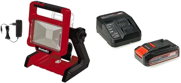 Einhell TE-CL 18/2000 LiAC - Solo, LED Aydınlatma ve Einhell 18V 2,5 Ah PXC Starter Kit (Başlangıç Seti)