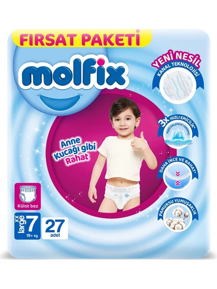 Molfix 7 Numara XX Large 27'li Külot Bez