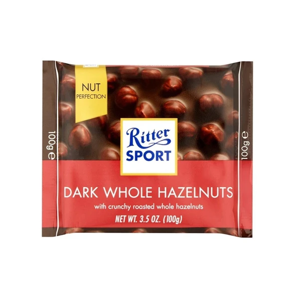 Ritter Sport Dark Whole Hazelnut Bi̇tter Çi̇kolata 100 Gr - 1