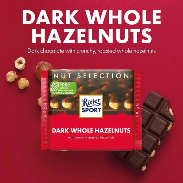 Ritter Sport Dark Whole Hazelnut Bi̇tter Çi̇kolata 100 Gr - 2