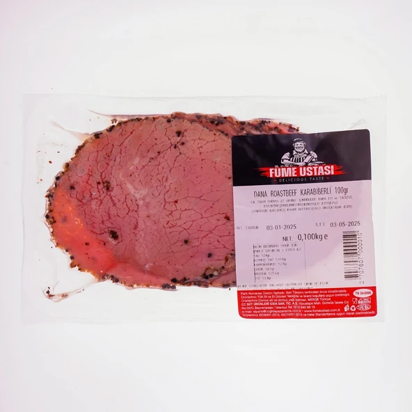 Füme Ustasi Karabi̇berli̇ Dana Roastbeef 100 Gr ürün görseli