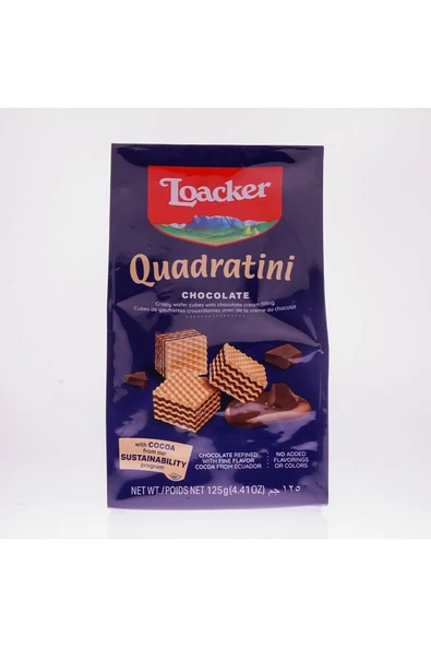 Loacker Quadratini Chocolate Gofret 125 Gr ürün görseli
