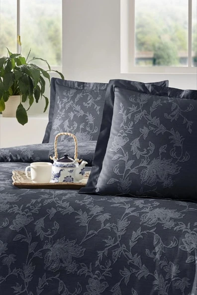 Özdilek Çift Kişilik Ranforce Nevresim Takımı Borocco Lacivert - Resim 2