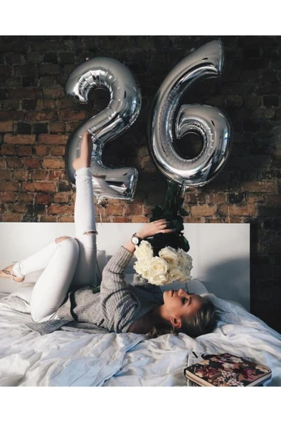 MSDA 26 Yaş Gümüş Folyo Balon - 1