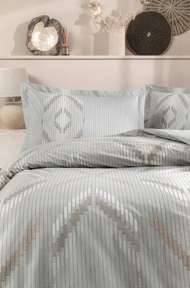 Özdilek Çift Kişilik Ranforce Nevresim Takımı Linea Ethnica Krem - Resim 2