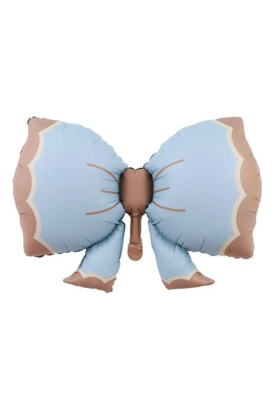 MSDA Retro Fiyonk Pastel Folyo Balon Büyük Boy Mavi 90-61 Cm - 1