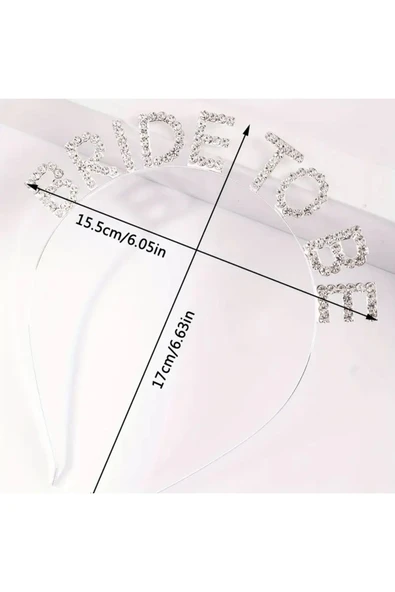MSDA Bride Tobe Gelin Takımı Gelin Tacı Gümüş - 3