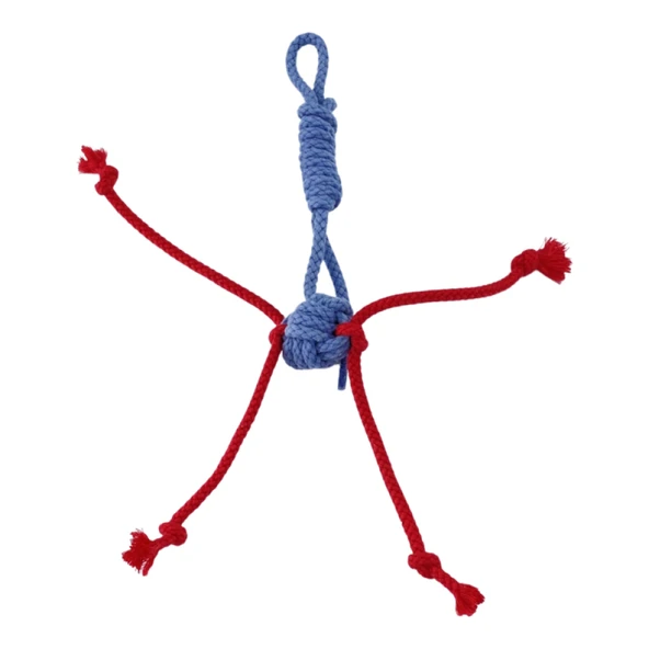 Pet Comfort İpli Kedi Oyuncağı, 100% Pamuk, Gri-Kırmızı 25cm ürün görseli
