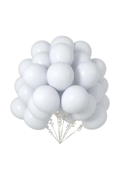 MSDA 15 Adet Pastel Beyaz Balon - Doğum Günü Konsepti - Parti Malzemeleri - Bride To Be Malzemeleri - 1