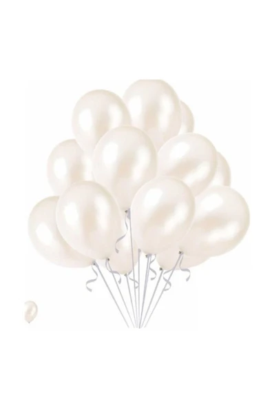 MSDA Beyaz Metalik Balon 10'lu - 1