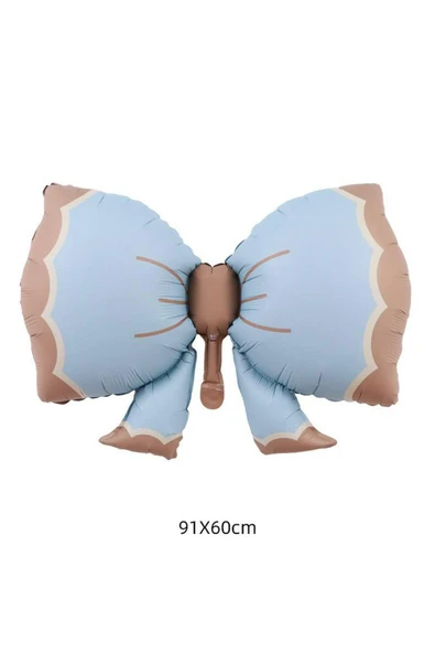 MSDA Retro Fiyonk Pastel Folyo Balon Büyük Boy Mavi 90-61 Cm - 2