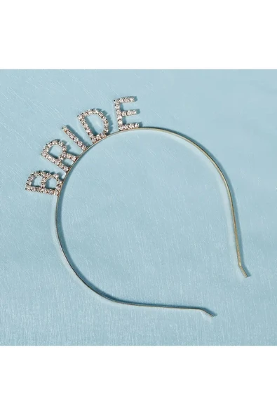 MSDA Gümüş Renk Bekarlığa Veda Kristal Taş Bride Tacı - 3