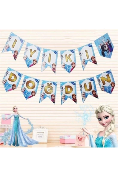 MSDA Frozen Elsa Anna Karlar Kraliçesi Karlar Ülkesi 5 Yaş Doğum Günü Konsepti Süsleme Seti - 4