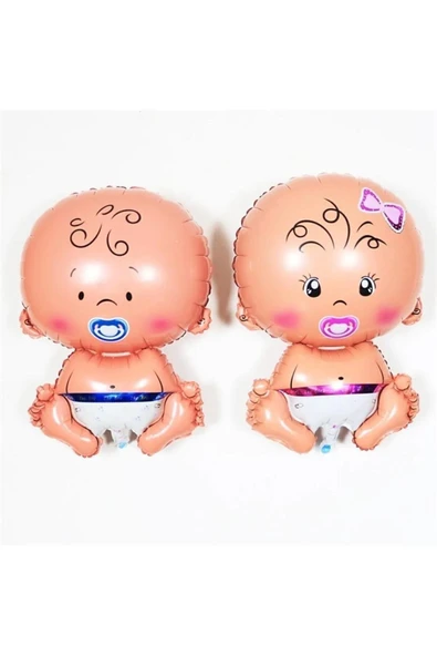 MSDA Cinsiyet Belirleme Partisi Kız Mı Erkek Mi Boy Or Girl Mavi Erkek Bebek ve Pembe Kız Bebek Balon - 1