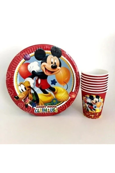 MSDA Mickey Mouse Miki 16 Kişilik Doğum Günü Parti Malzemeleri Konsepti Seti - 2