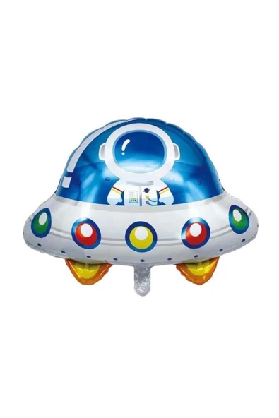 MSDA Uzay Konsepti 7 Yaş Doğum Günü Parti Kutlama Seti; Astronot, Ufo Ve Uzay Gemisi Folyo Balon Set - 4