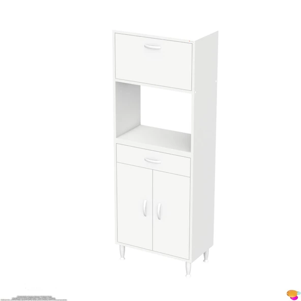 Modilayn VİO Fırın Dolabı (65x163,4x32,5 cm) Çekmeceli Kapaklı Mini/Midi Mikrodalga Mutfak Dolabı - 9