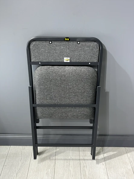 Buse Çalışma Masası Ofis Bilgisayar Masası + Katlanır Sandalyeli 103 cm Metal Siyah Ayak - Resim 7