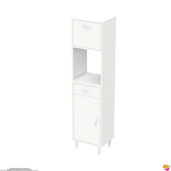 Modilayn VİO Çok Amaçlı Dolap: (45x163.4x32,5 cm) ölçülerinde, çekmeceli ve kapaklı mutfak dolabı. - Resim 9